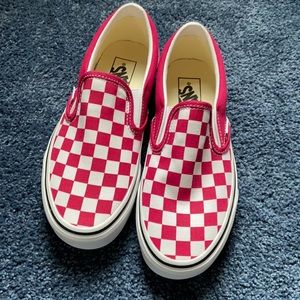 NWOT slip on red checkered Vans